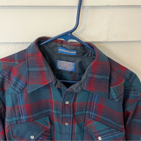 Vintage Pendleton Men's Large Virgin Wool Western Button-down Shirt - Picture 2 of 7